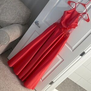 Elegant Coral Evening Gown